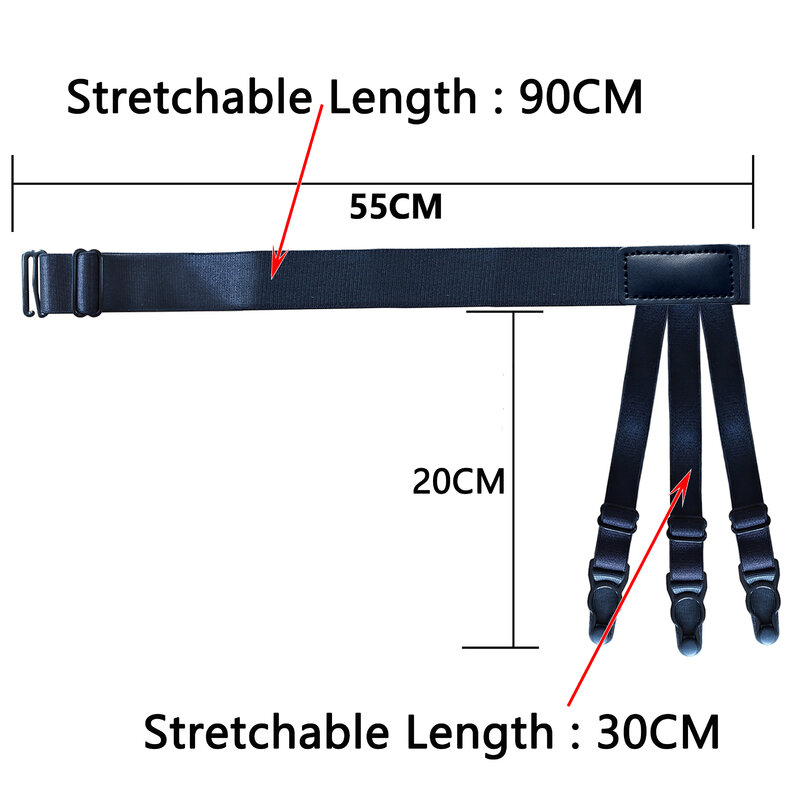 Hot Sell Classic Black Men Shirt Stays Belt With Non-slip Locking Clips Keep Shirt Tucked Leg Thigh Suspender Business Accessory