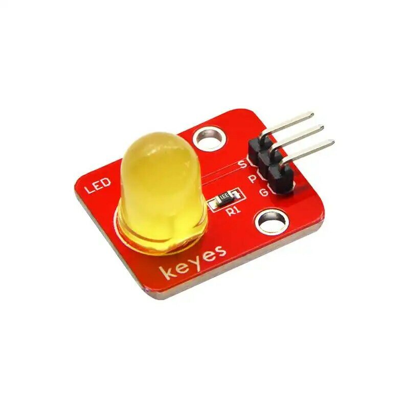 RCmall 10PCS Keyes อิเล็กทรอนิกส์บล็อกตัวต่อ LED Light Emitting เซ็นเซอร์โมดูล10มม.สัญญาณสีเขียวสีแดงสีเหลืองสำหรับ Arduino