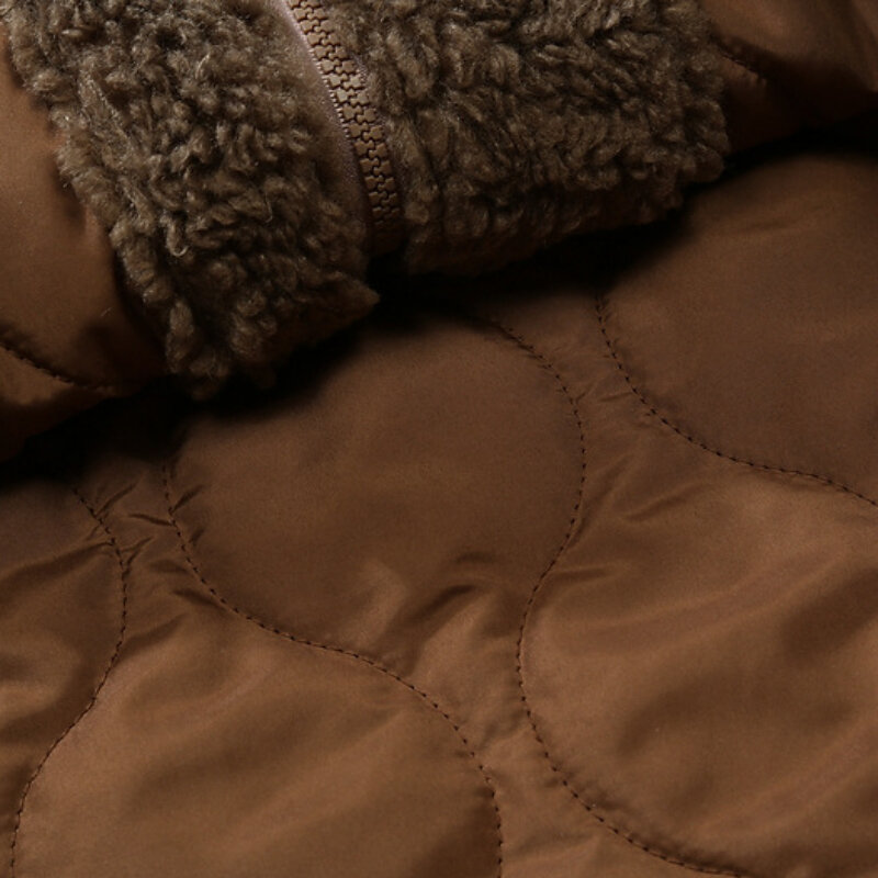 남성용 캐주얼 플러시 곰 귀 모자 코튼 재킷, 두껍고 따뜻한 루즈 코트, 레이지 스타일 스트리트 다목적 플리스 재킷