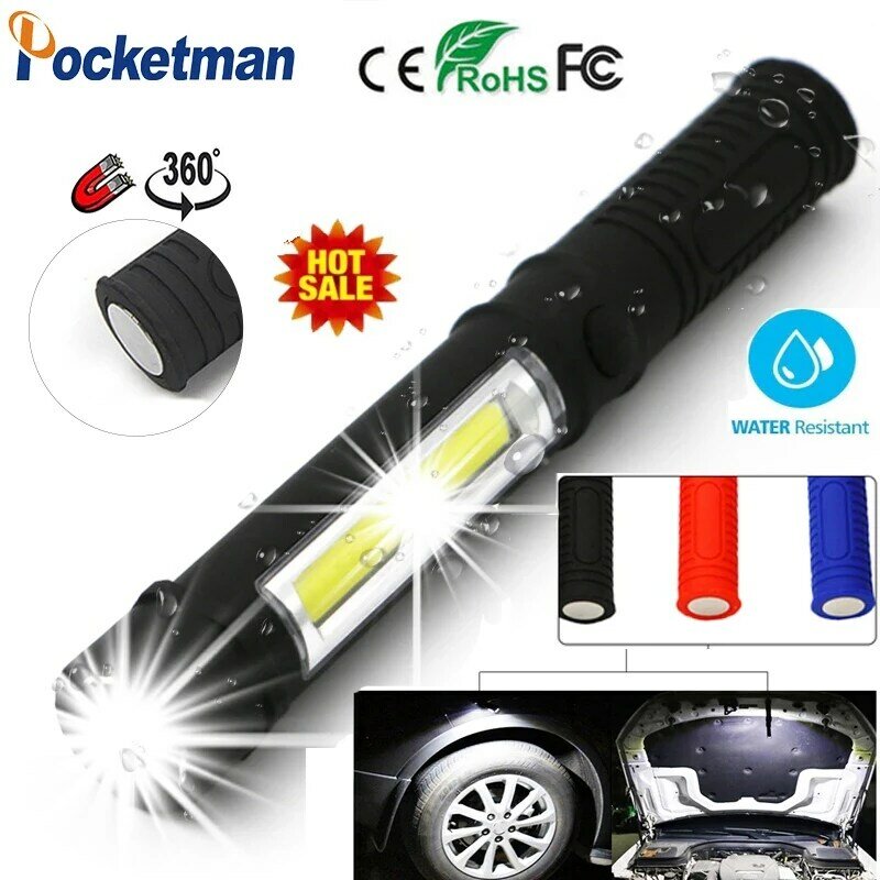 Lampe de poche LED portable avec base magnétique, lampe de travail, inspection, entretien automatique, torche