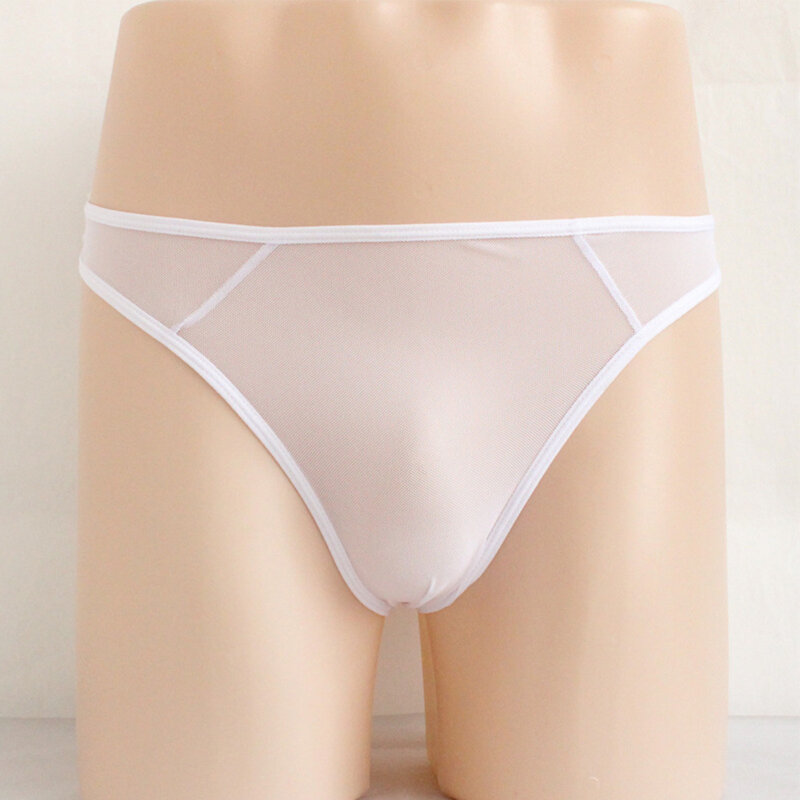 1pc Men's Transparent U-Convex Pouch Thongs G-Strings T-Back Bikini Briefs Mesh Lingerie Underwear Man Panties Underpants