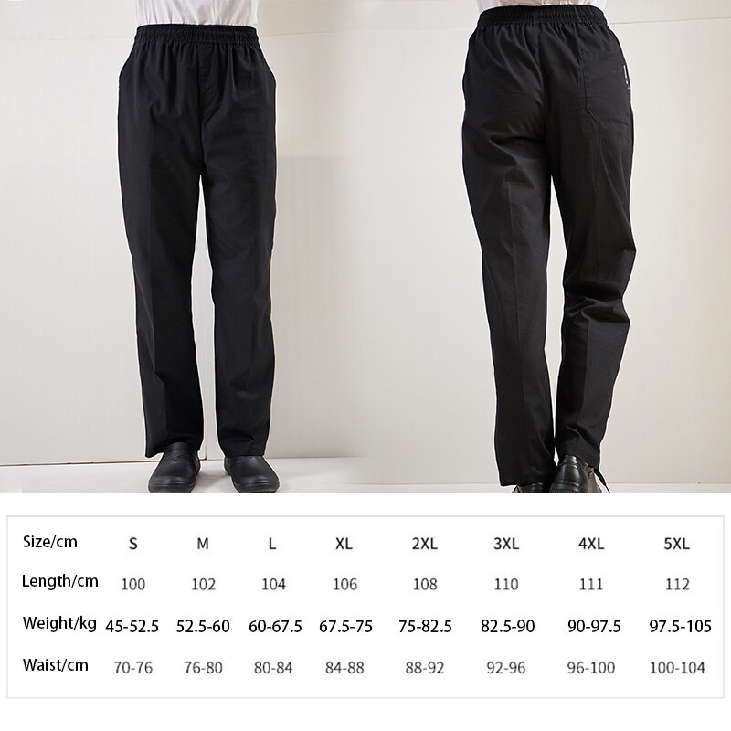 Men Chef Trousers Food Service Work Wear Loose Casual Restaurant Hotel Kitchen Men Waiter Chef Uniform Pants All Year Universal