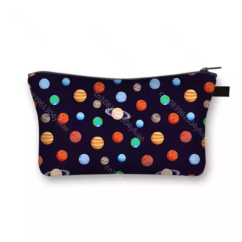 Galaxy Star Print Cosmetic Bag Planet UFO Women Makeup Bags Children's toys Storage Toiletries Bag Girls Cosmetic Case Best Gift