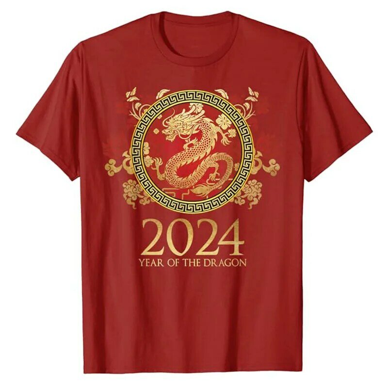 Year of The Dragon 2024 Chinese New Year Zodiac Lunar T-Shirt Chinese Festivities Graphic Outfits Humor Funny Saying Tee Gifts