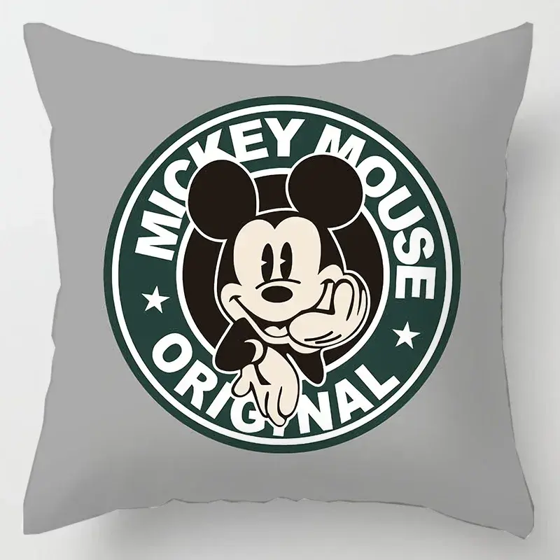 Disney-funda de cojín de Mickey y Minnie Mouse para niños y niñas, funda de almohada de dibujos animados, regalos de cumpleaños de boda, 45x45cm