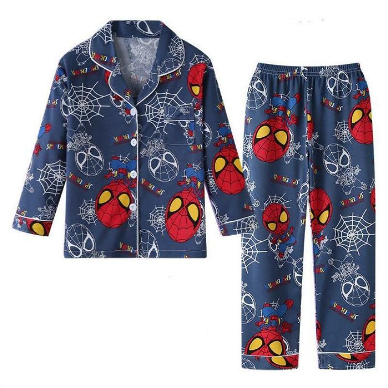 Wiosenna i jesienna piżama z nadrukiem Moda codzienna dla chłopców Kardigany z długim rękawem dla chłopców i dziewcząt Zestawy odzieży domowej