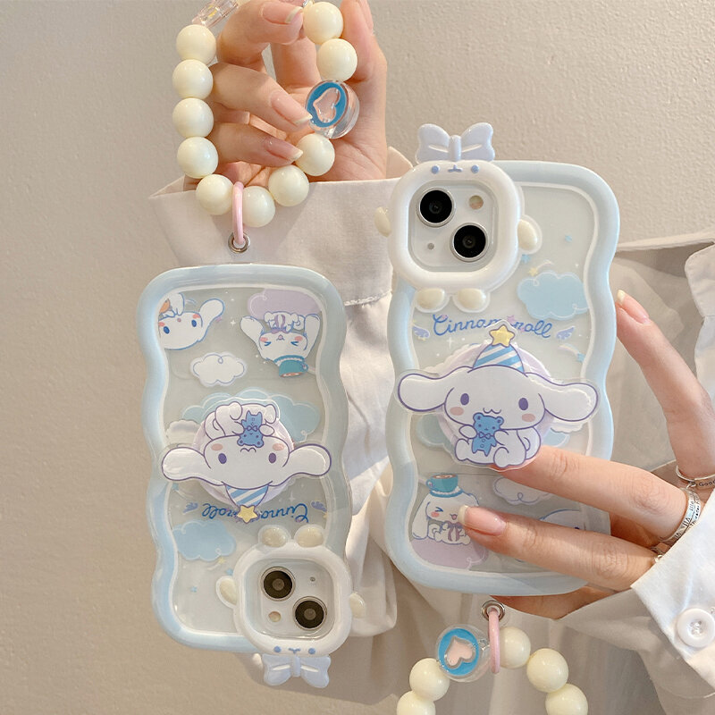 Sanrio-funda de teléfono móvil Cinnamoroll iPhone14, bonita Carcasa protectora Kawaii 13 12 11 X Xs Pro Plus Max, juguetes para niños y niñas