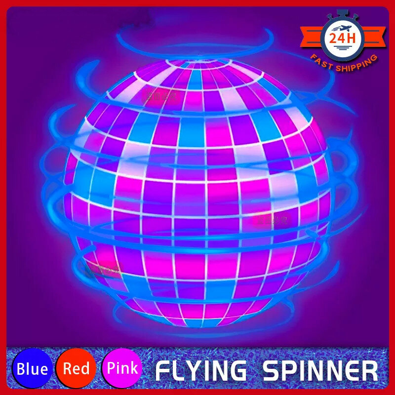 Flyorb bola de vôo mágica com luzes led drone pairar bola liberação de estresse luz da noite voar spinner brinquedo fidget crianças presentes de natal