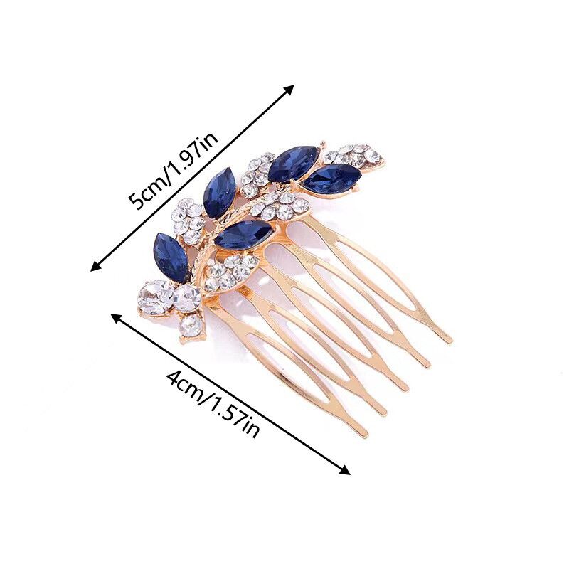 New Crystal Leaves Hair Pins Clips Combs for Women Bride Hair Jewelry Rhinestone Hairpin Headpiece Wedding Hair Accessories