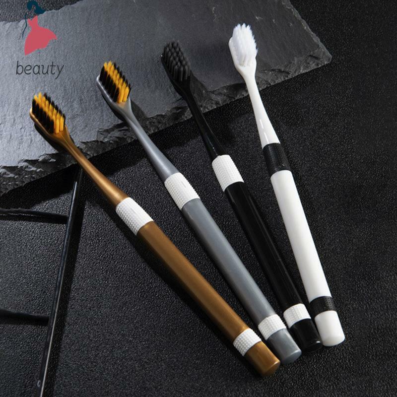 2 Pcs/Set Bamboo Charcoal Toothbrushes Ultra-Fine Soft Bristle Cleaning, Family Outfit Couple Adult Fine Bristle Toothbrush Set