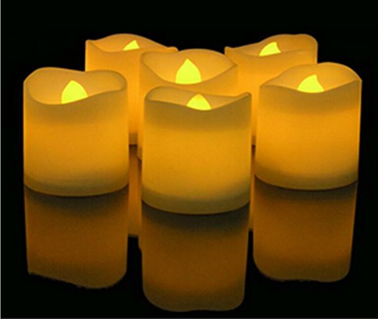 Candele con luci Tealight a LED senza fiamma candele elettroniche con bordo ondulato alimentate a batteria per la decorazione domestica della festa nuziale