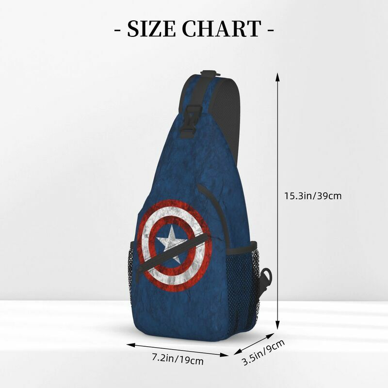 Custom Captain America Sling Bags for Men Fashion Shoulder Chest Crossbody Backpack Traveling Daypack