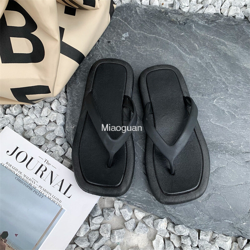 Summer Slippers Women Sandals Non-slip Ladies Fashion Flip Flops Beach Female Party Shoes Plus Size Slides Casual Footwear Black