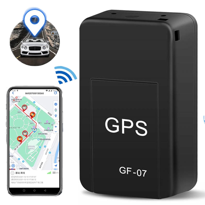 GPS GF-07 Mini pelacak mobil Real Time, pelacak lokasi Anti hilang dudukan magnetik kuat 2G SIM Message Positioner