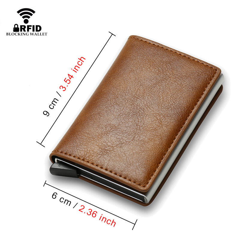 ANTI Rfid Credit Card Holder Men Wallets Bank Cardholder Case Small Leather Slim Thin Magic Mini Wallet Smart Minimalist Wallet