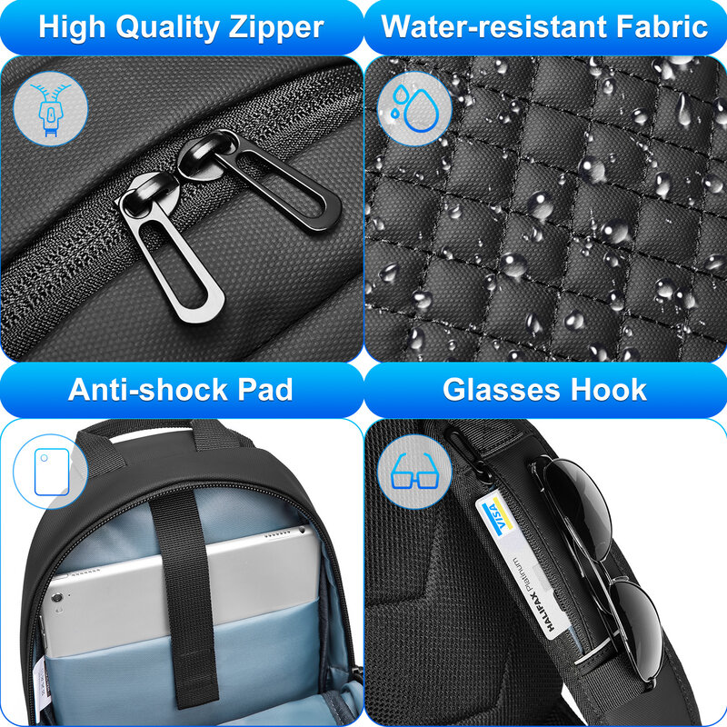 ChimCrossbody Sac à bandoulière pour homme, sac à bandoulière pour iPad 9.7, sac de poitrine léger, sac de travail portable de grande capacité, cadeau pour mari
