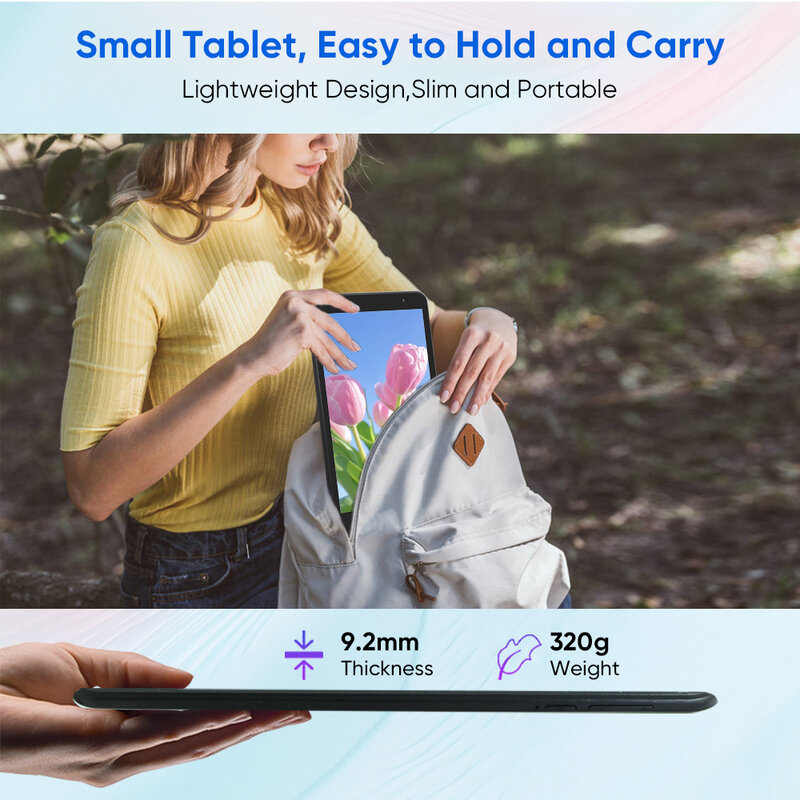 Weelikeit-Mini Tablet para crianças e adultos, 8 ", Android 13, 800x1280, HD IPS tela, Wi-Fi, câmera dupla, 4GB, 32GB, Tablet barato
