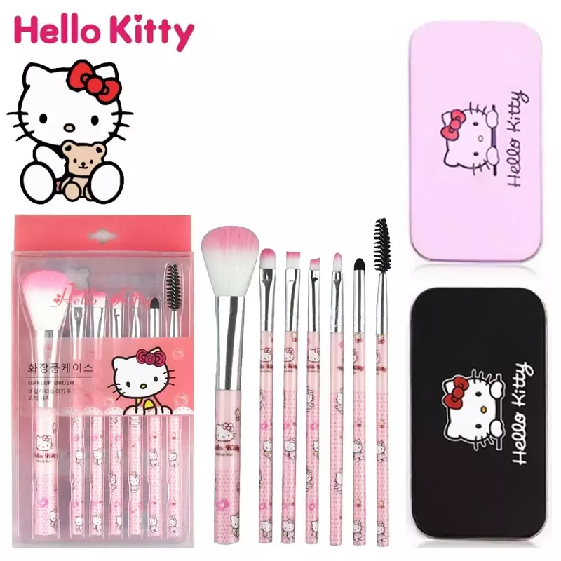 Набор кистей для макияжа Hello Kitty, модные милые кисти для румян, бровей, губ, теней для век, косметический инструмент для женщин и девушек, инструменты для макияжа лица, подарки