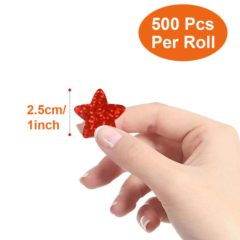 50-500 шт., голографические наклейки со звездами для детей