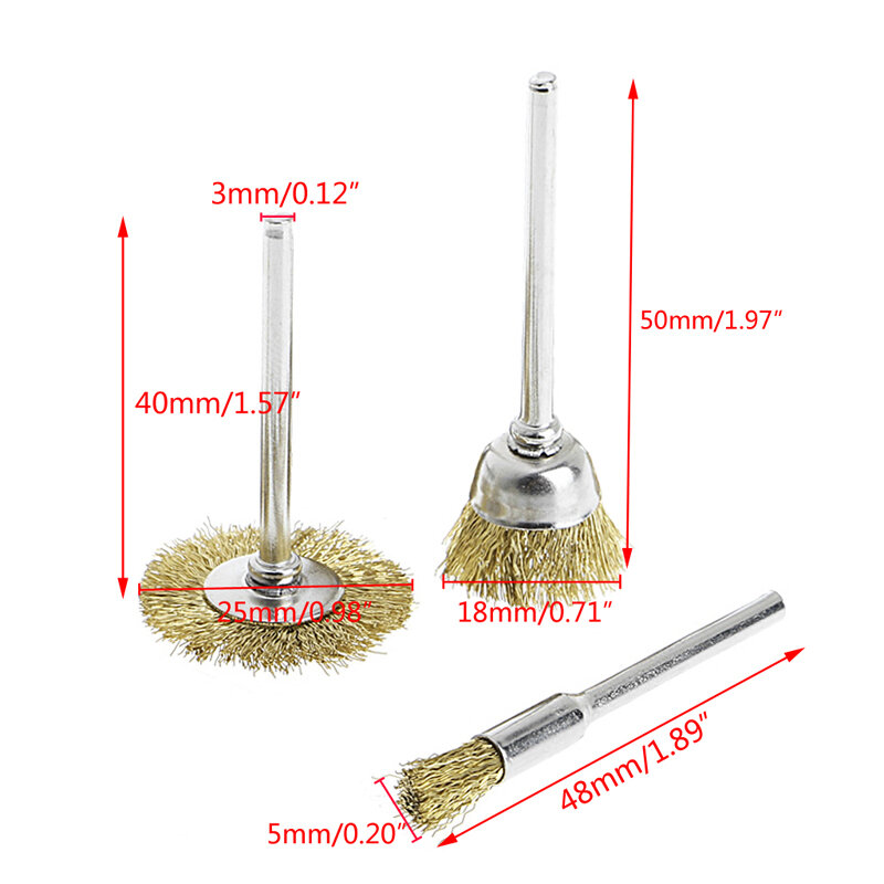 9 Brass Brush Wire Wheel Brushes Die Grinder Rotary Electric Tool for Engraver