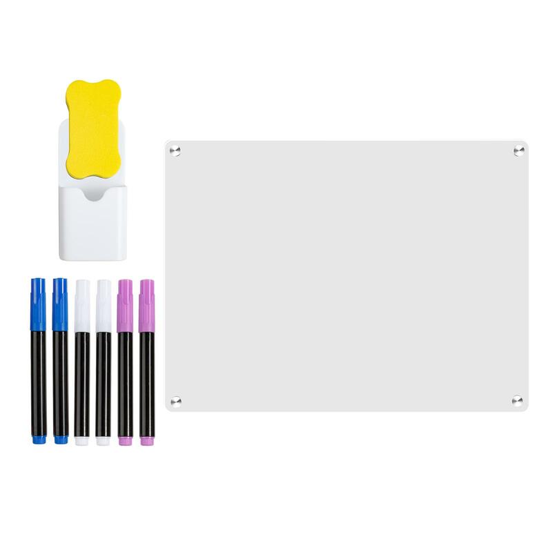 Portátil Acrílico Dry Erase Board, Lembrete Memo, Whiteboard Planner, com marcadores, Frigorífico Tarefas, Planejamento Atividades, Escritório