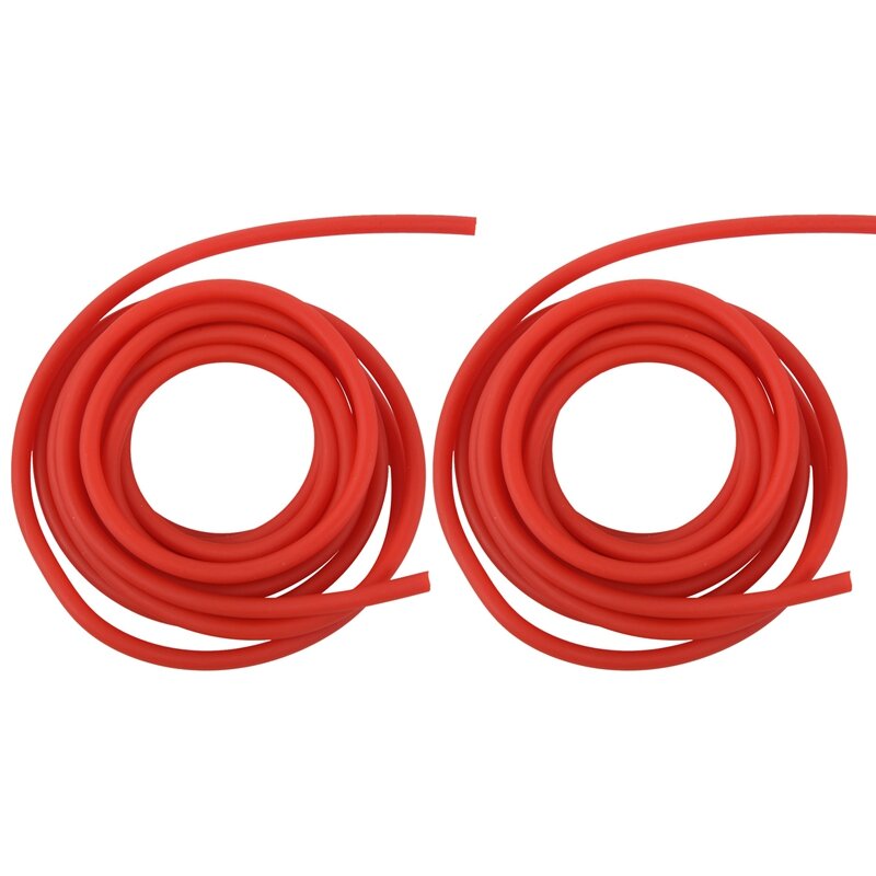 New-2X Tubing Exercise Rubber Resistance Band Catapult Dub Slingshot Elastic, Red 2.5M