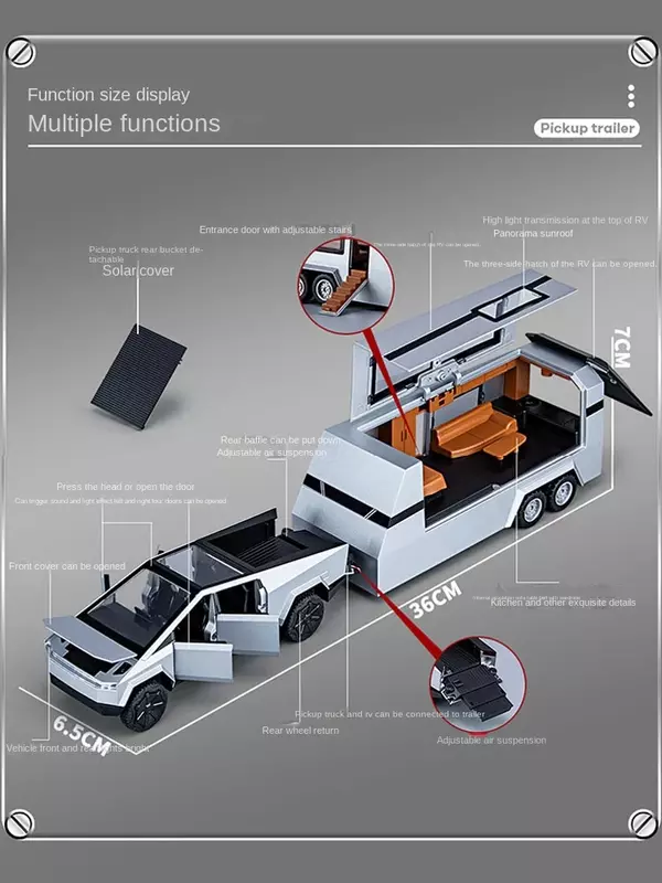 Modelo de camioneta de juguete de aleación para niños, modelo de coche de simulación para niños, colección de modelos de coche desmontable