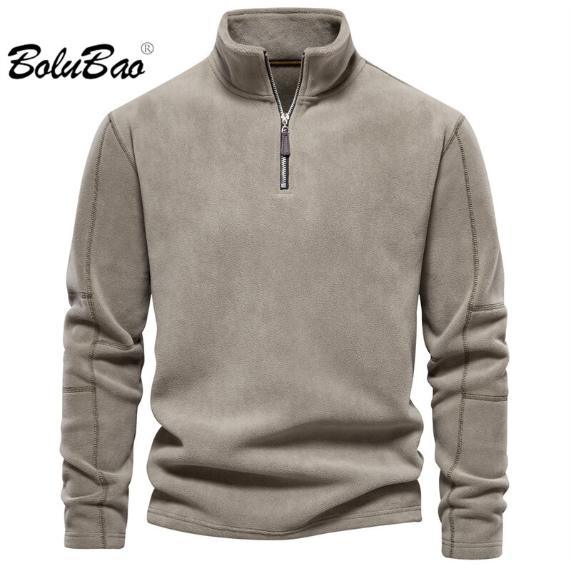 BOLUBAO 2023 Outdoor Casual Hoodie Sweatshirt Men's Cotton Warm Zipper Collar Top High Quality Design Hot Hoodie Sweatshirt Men
