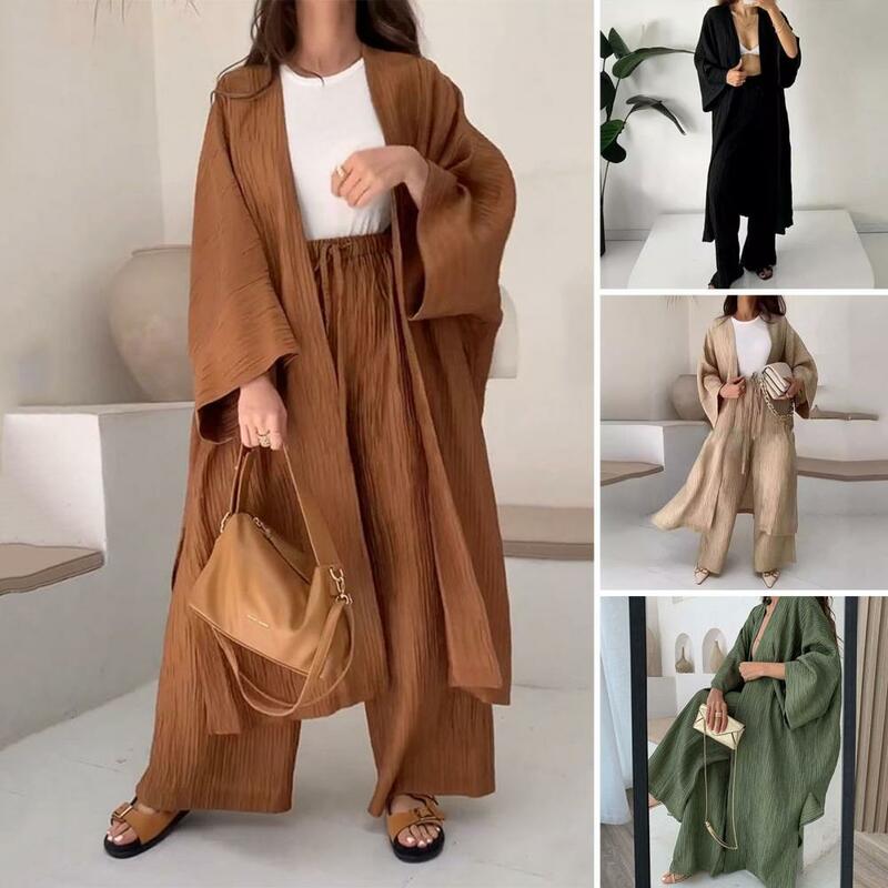 Vestido em cetim ramadã modesto para mulheres árabes, abaya aberto, Dubai, islâmico, manga comprida, roupas de cardigã, peru liso, 2024