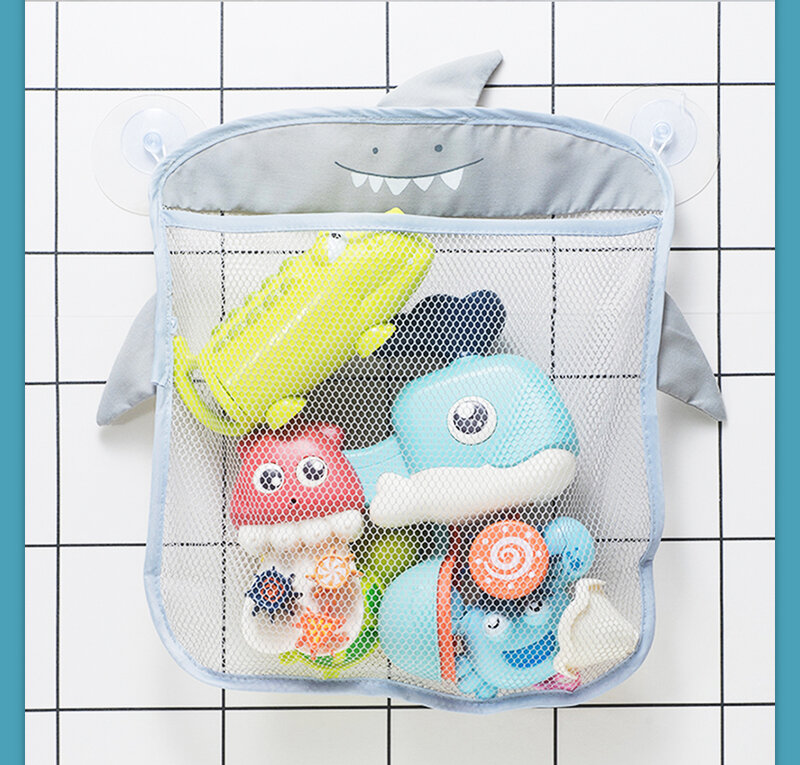 Brinquedos organizador saco de banho do bebê brinquedos de armazenamento bonito pato sapo malha net brinquedo saco de armazenamento forte ventosas banho jogo saco de banheiro