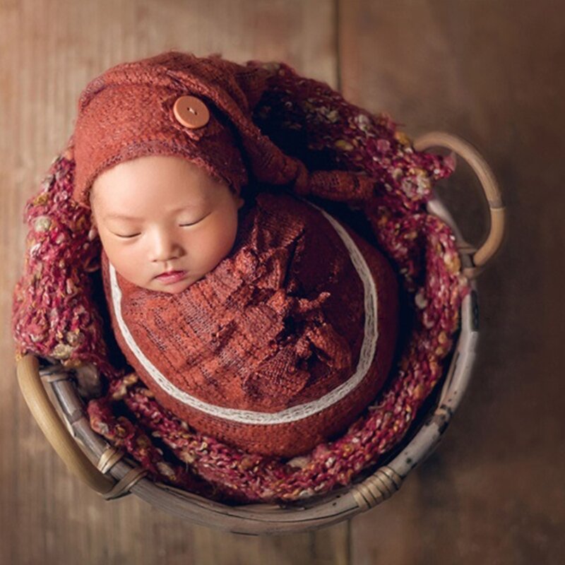 Pasgeboren fotografie rekwisieten hoofdband wrap foto poseren deken baby foto bodysuit