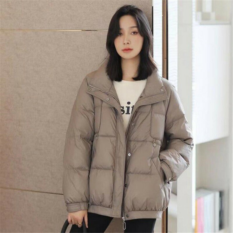 New ultra light Winter Jacket Parkas Women Loose Hooded 90% White Duck Down Coat Fashion Zipper Solid Color Snow Outwear