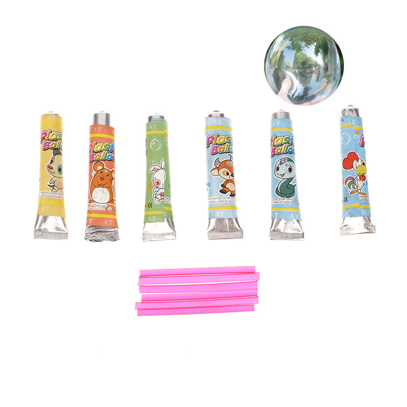4PCS Classic Props Magic Bubble Glue Toy Blowing Colorful Bubble Ball Plastic Balloon Won't Burst Safe For Kids Boys Girls Gift