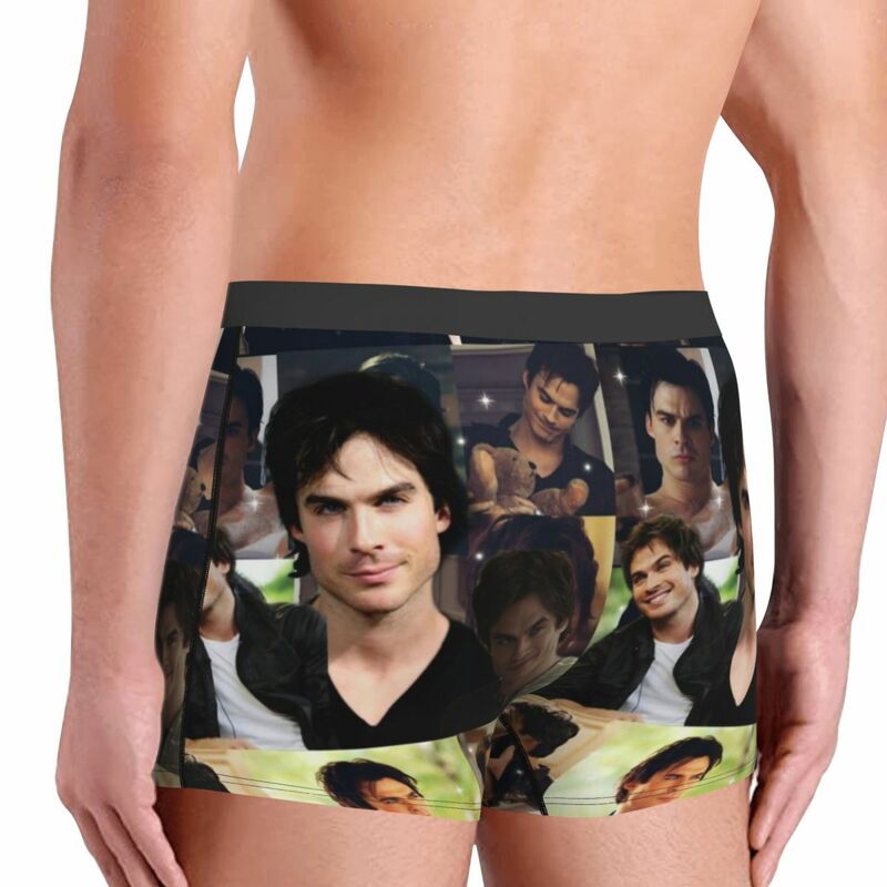 Damon Salvatore The Vampire Diaries TV Show Underwear Male Print Stefan Salvatore Collage Boxer Shorts Panties Briefs Underpants