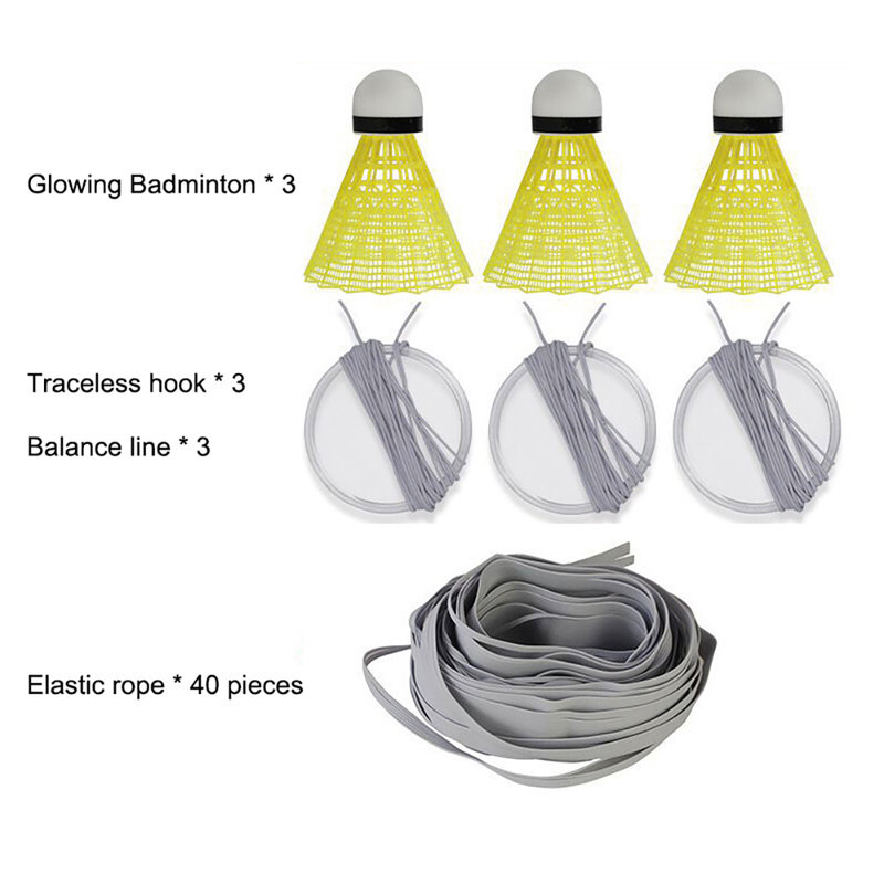 Набор светящихся воланов для бадминтона, ночнушки для бадминтона, 7 шт., для занятий спортом в помещении, для детей и взрослых
