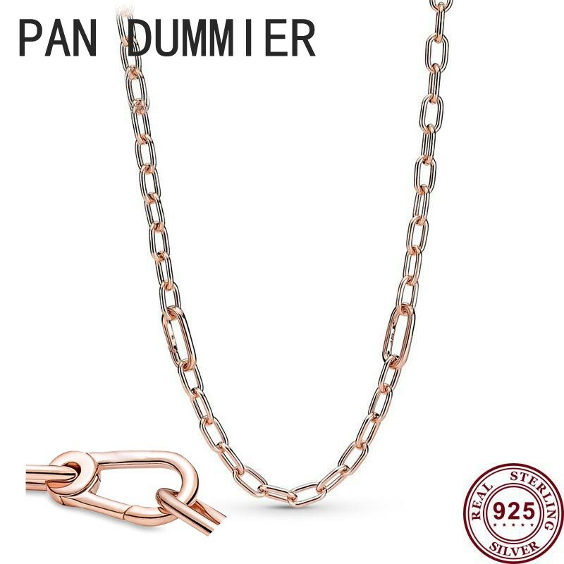New Hot 925 Silver Exquisite Chain Link Me Series Women's Necklace Is Suitable For Original Pandoha High-quality Charm Jewelry