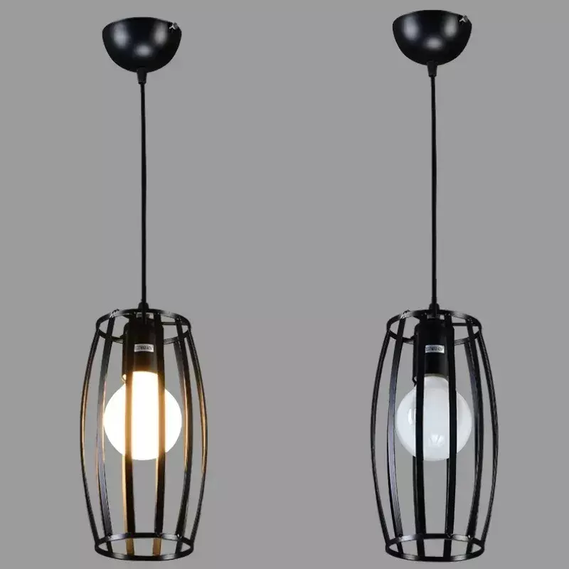 Lámpara colgante de una sola cabeza para restaurante, accesorio de luz de hierro geométrico de estilo Industrial nórdico, Retro americano, creativo, personalizado