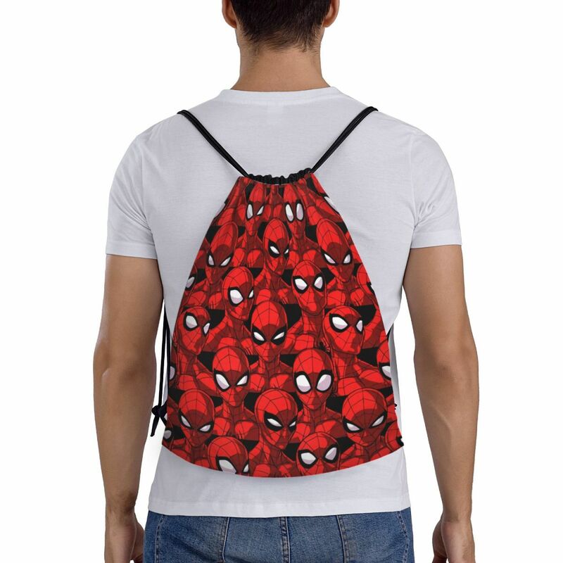 Benutzer definierte Spinnen Kordel zug Rucksack Frauen Männer Sport Gym Sackpack tragbare Spider Man Trainings tasche Sack