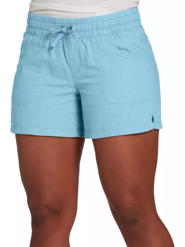 Pantalones cortos informales para mujer, Shorts con cordones y cintura elástica, Color liso, S-5XL, 2023