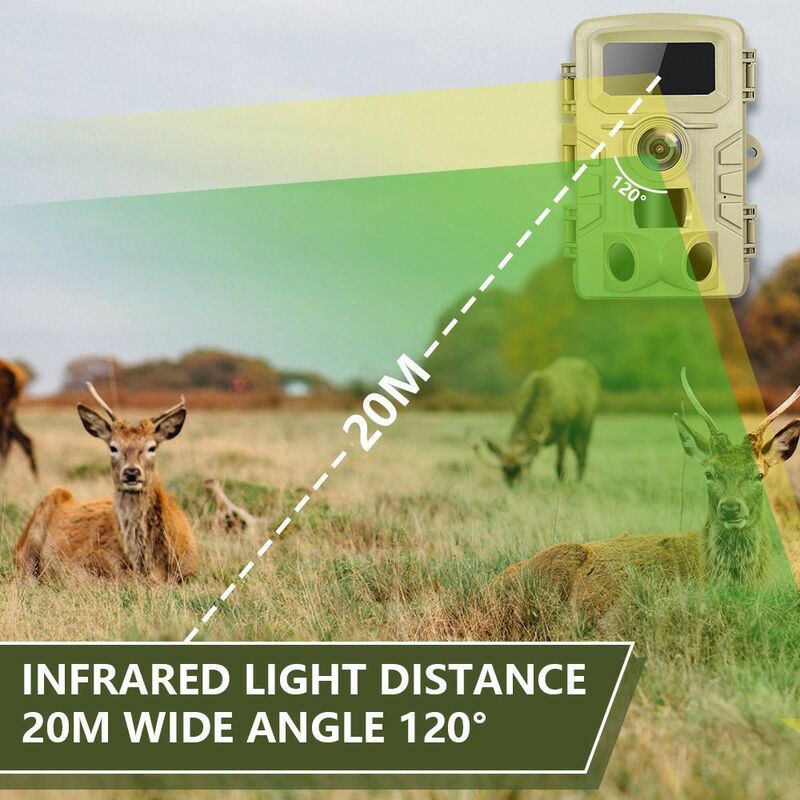 Outdoor 48MP 1080P caccia Wild Trail Camera foto trappole 0.2s Trigger Time Camera Trap Wild Scouting telecamere di sorveglianza