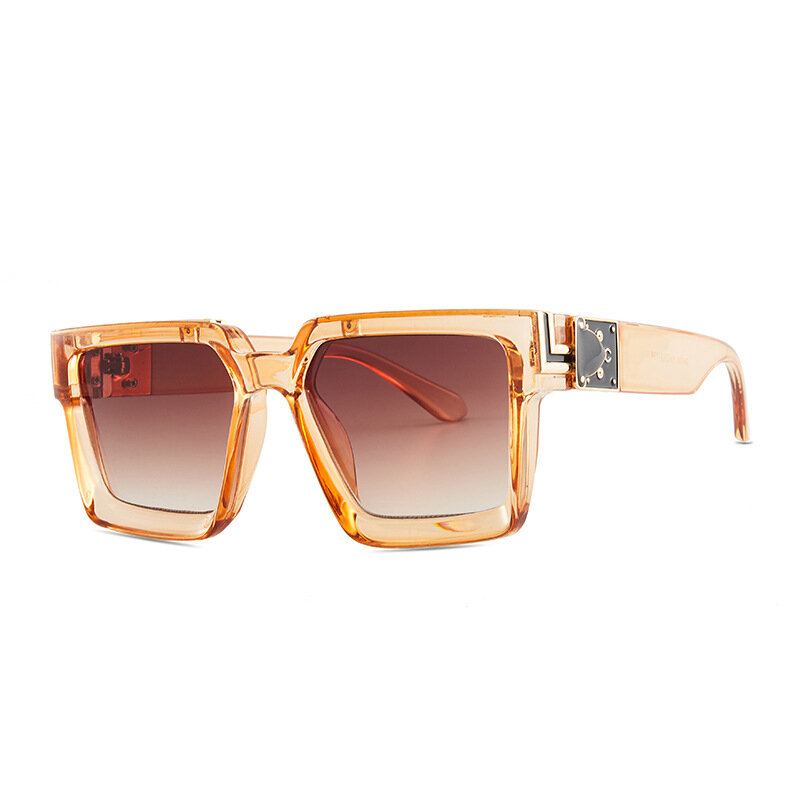 Gafas de sol rectangulares para hombre y mujer, lentes de marca de lujo, Retro, cuadradas, negras, tendencia Punk, 2023