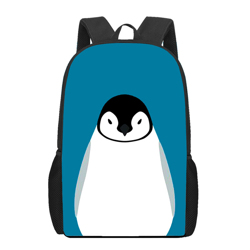 Tas sekolah anak-anak motif kartun Penguin lucu tas buku anak-anak tas punggung pelajar anak perempuan laki-laki tas bahu bepergian kasual remaja