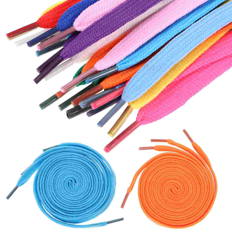 12 pasang tali sepatu datar berwarna, tali sepatu pengganti tali sepatu kasual dasi untuk sepatu kets dan sepatu kanvas (warna campuran