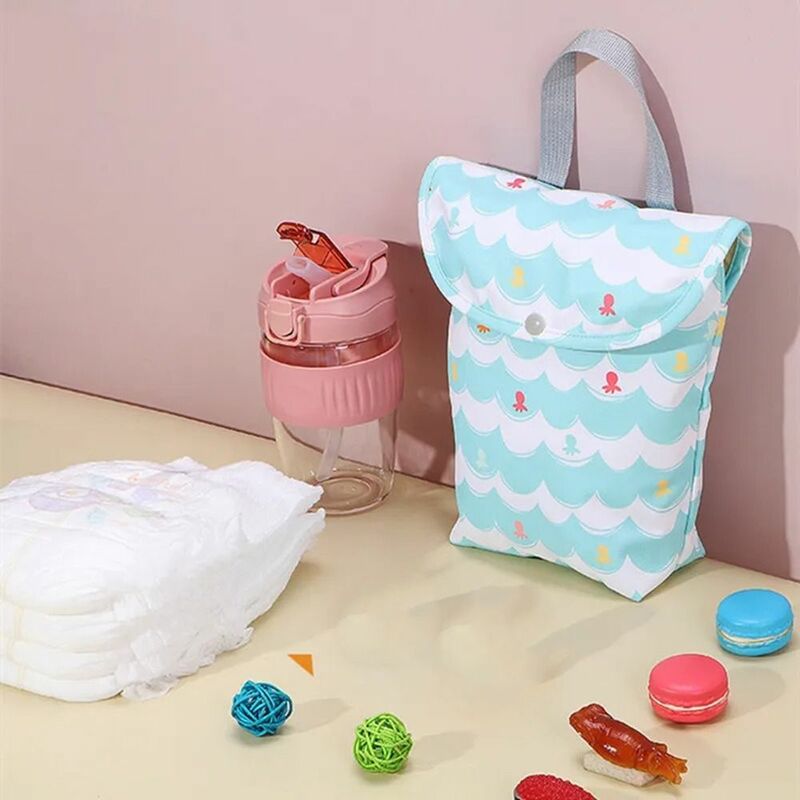 재사용 가능한 대용량 방수 아기 기저귀 가방, 엄마 기저귀 보관 가방, 외출용 만화 운반 가방