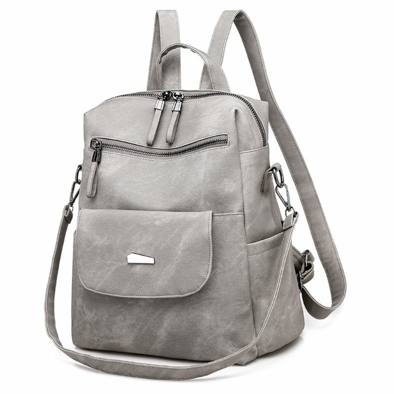 Damski plecak zabezpieczeniem przed kradzieżą PU skórzany plecak szkolny podróżna torba na ramię dla nastolatek
