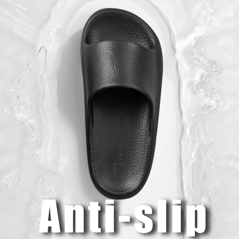 Zapatillas de baño de Material EVA para hombre y mujer, chanclas antideslizantes de fondo suave, para interiores y exteriores, novedad de verano, 2024