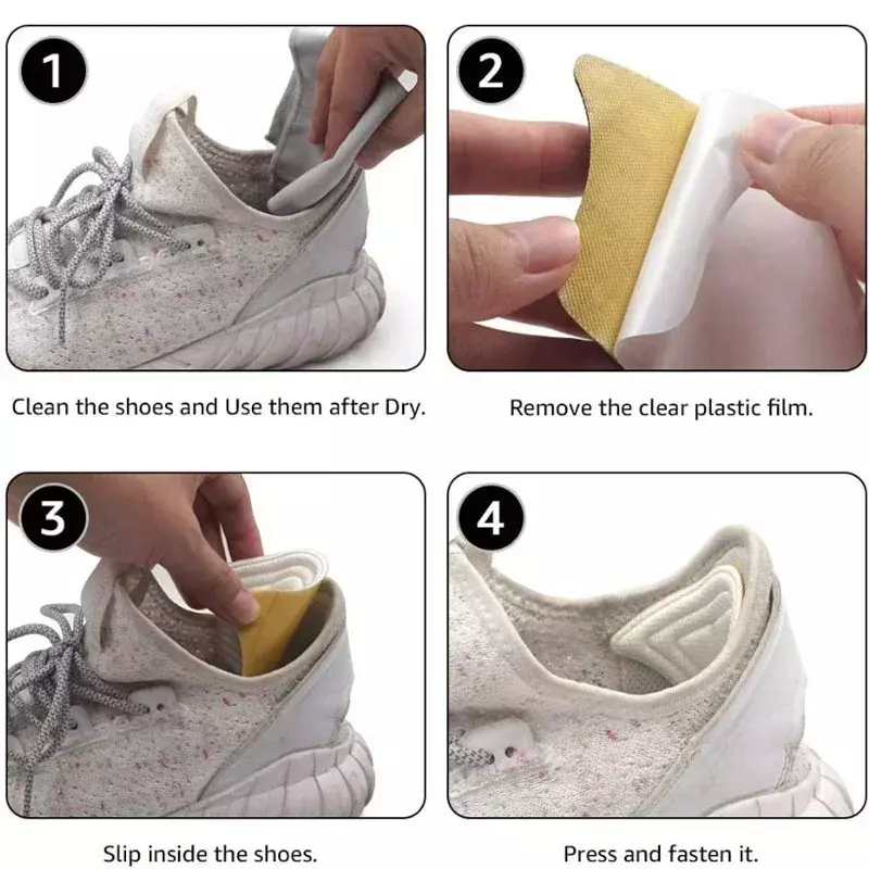 2pc/4pc regulowane wkładki naszyte pięty do butów sportowych ulga w bólu podkładka pod stopy antyodzieżowe wkładka do poduszki wkładki ochraniacze z tyłu