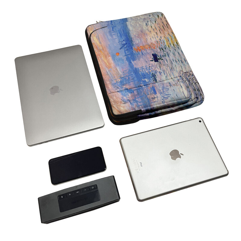 Pintura a óleo Imprimir Laptop Bag, Notebook Case, manga para Macbook Air Pro, arte retro, computador bolsa de ombro, pasta, novo
