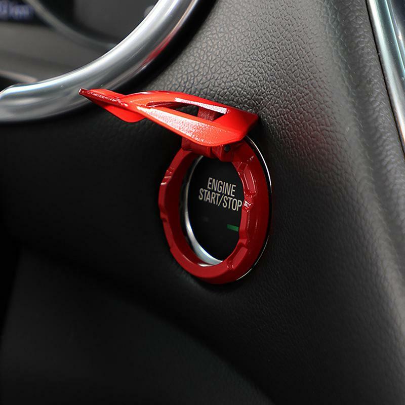 Auto Engine Start Stop Button Cover Car One Key Start Ignition Protective Cover Zinc Alloy Car Engine Start Stop Button Cover