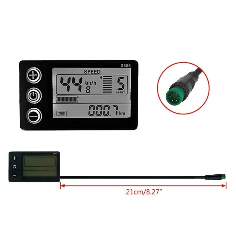 Electric Bicycle Modification Display Waterproof LCD Display S866 Controller Panel for E-bike Scooter Dashboard Display